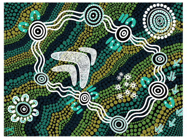 An indigenous painting by Brad Hore OLY.
